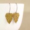 Metal Leaf Earrings with Gilt Edges and Textured Veins product 4